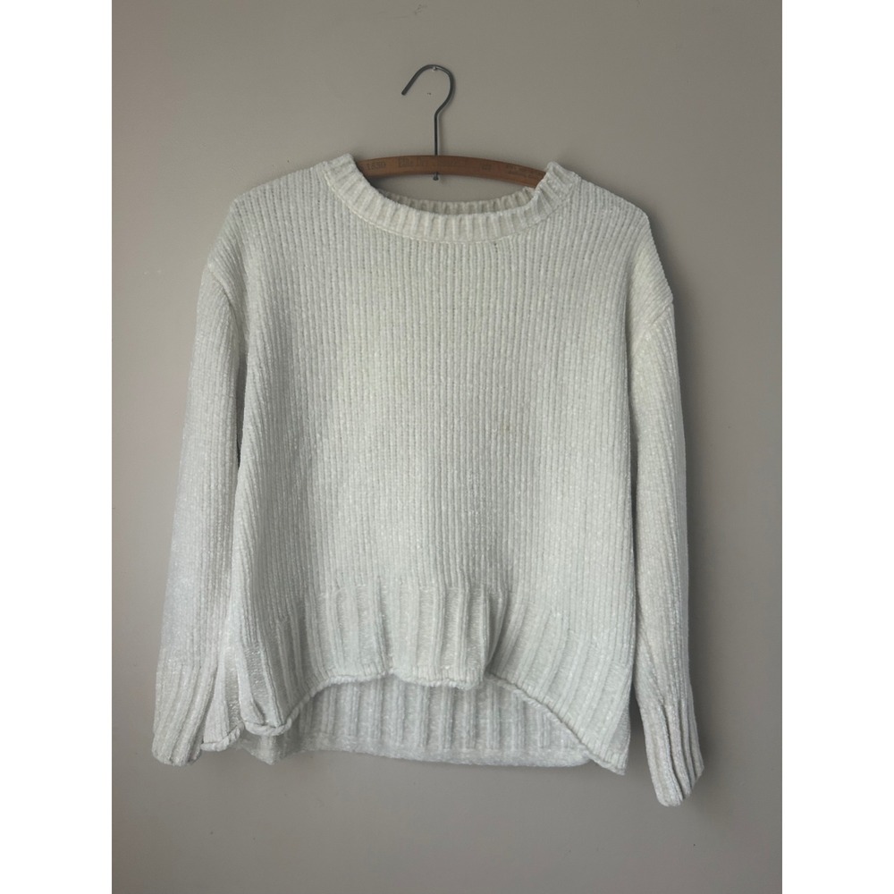Christian Siriano New York Ivory Chenille Knit Hi-Lo Sweater Top Romantic Soft